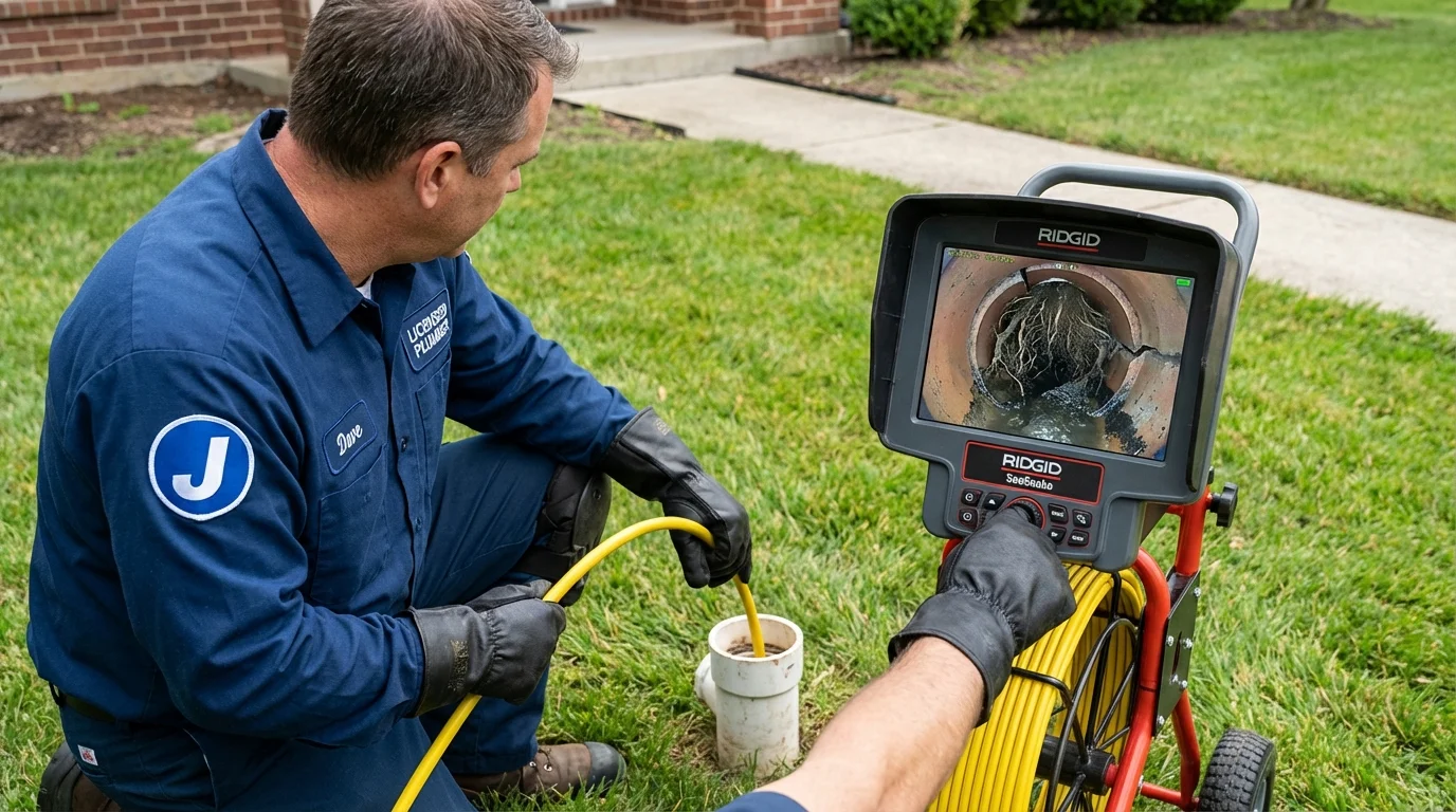 Sewer camera inspection being performed by Johns Plumbing LLC in Joanna