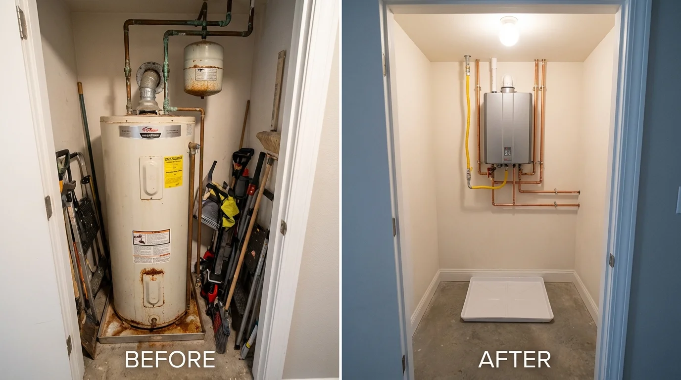 Tank water heater versus wall-mounted tankless unit comparison for Joanna, SC homeowners